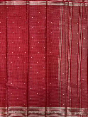 Graceful Malai Cotton Saree with Box Weave Design (Viscose Chex Bute)