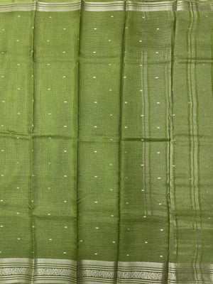 Graceful Malai Cotton Saree with Box Weave Design (Viscose Chex Bute)