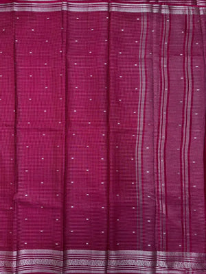 Graceful Malai Cotton Saree with Box Weave Design (Viscose Chex Bute)