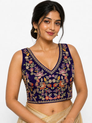 Classic Velvet Heavy Work Ethnic Blouse