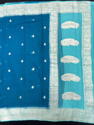 Banarasi Pure Khaddi Chiffon Saree