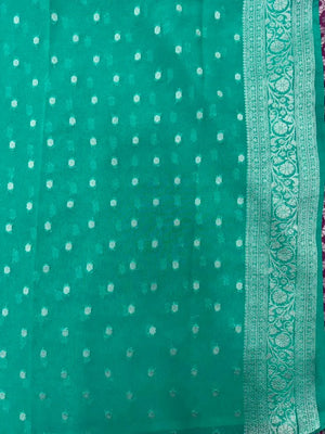 Wonderla-Fancy Zari Weaving Georgette Saree