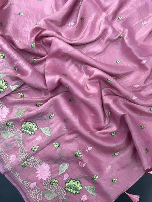 Everyday Royalty Paper Silk Saree-(Zaitoon silk )