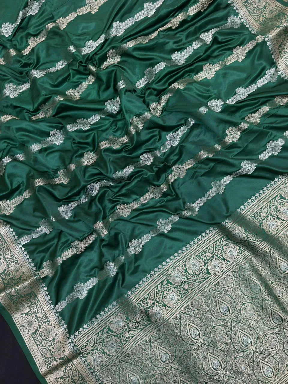 Designer Satin Crepe Saree: Soft Sheen & Rich Fall (Zara Crape)
