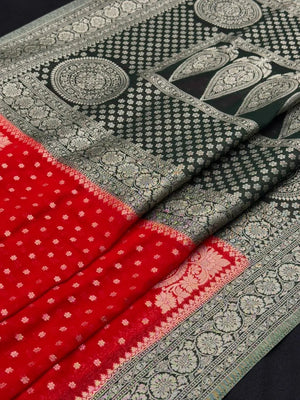 Handwoven Georgette Buta Saree