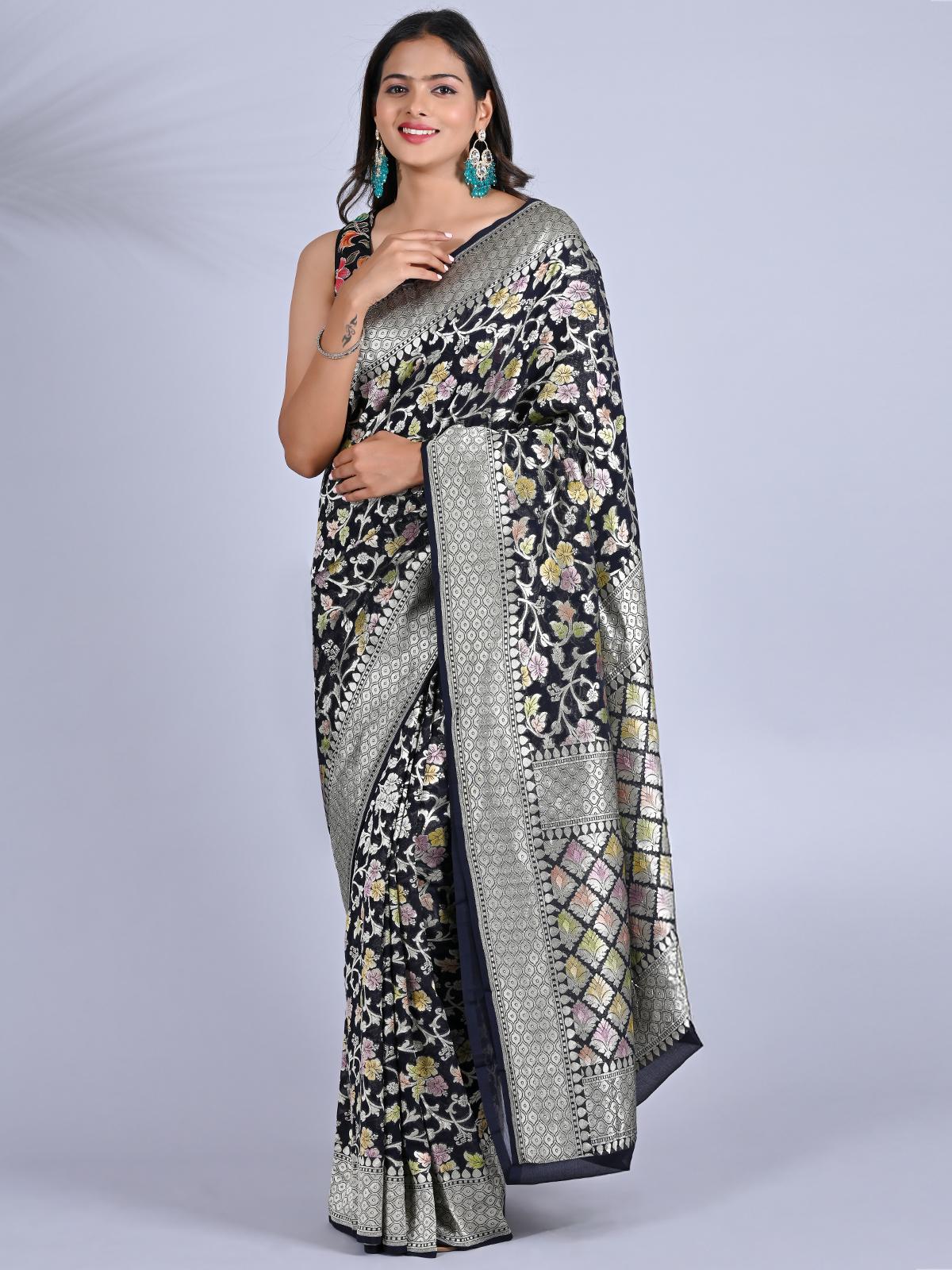 Exquisite Pure Khaddi Georgette Saree – Ideal Choice for Traditional and Celebration Wear