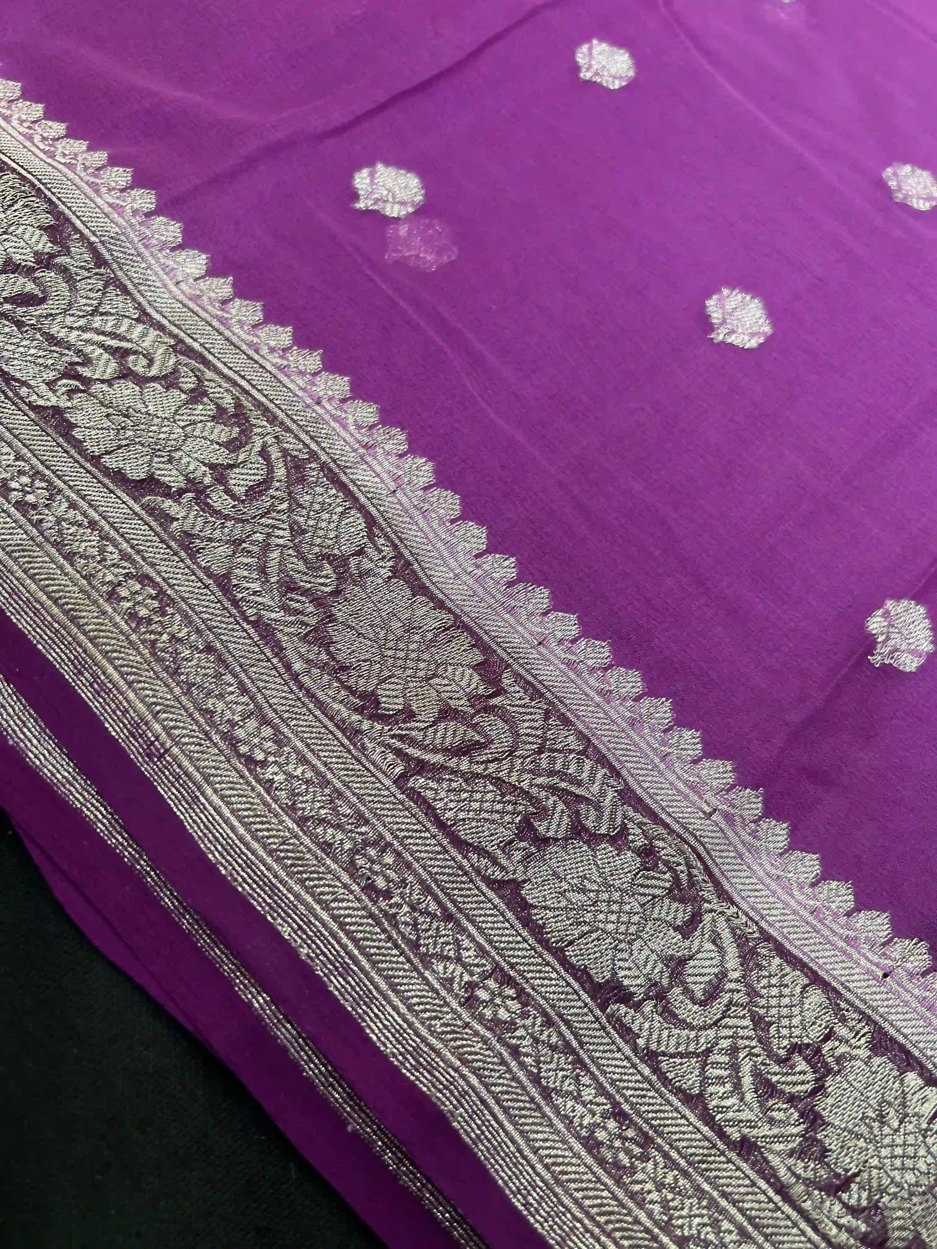 Banarasi Pure Khaddi Chiffon Saree