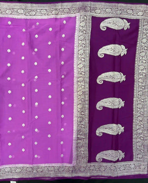 Banarasi Pure Khaddi Chiffon Saree