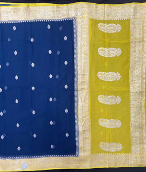Banarasi Pure Khaddi Chiffon Saree