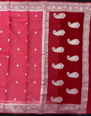 Banarasi Pure Khaddi Chiffon Saree