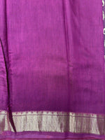 Load image into Gallery viewer, Banarasi Malai Cotton  Silk in Magenta Shibori Print