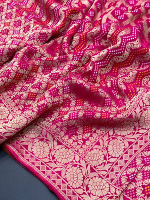 Pure Viscose Bandhani Banarasi Silk Saree