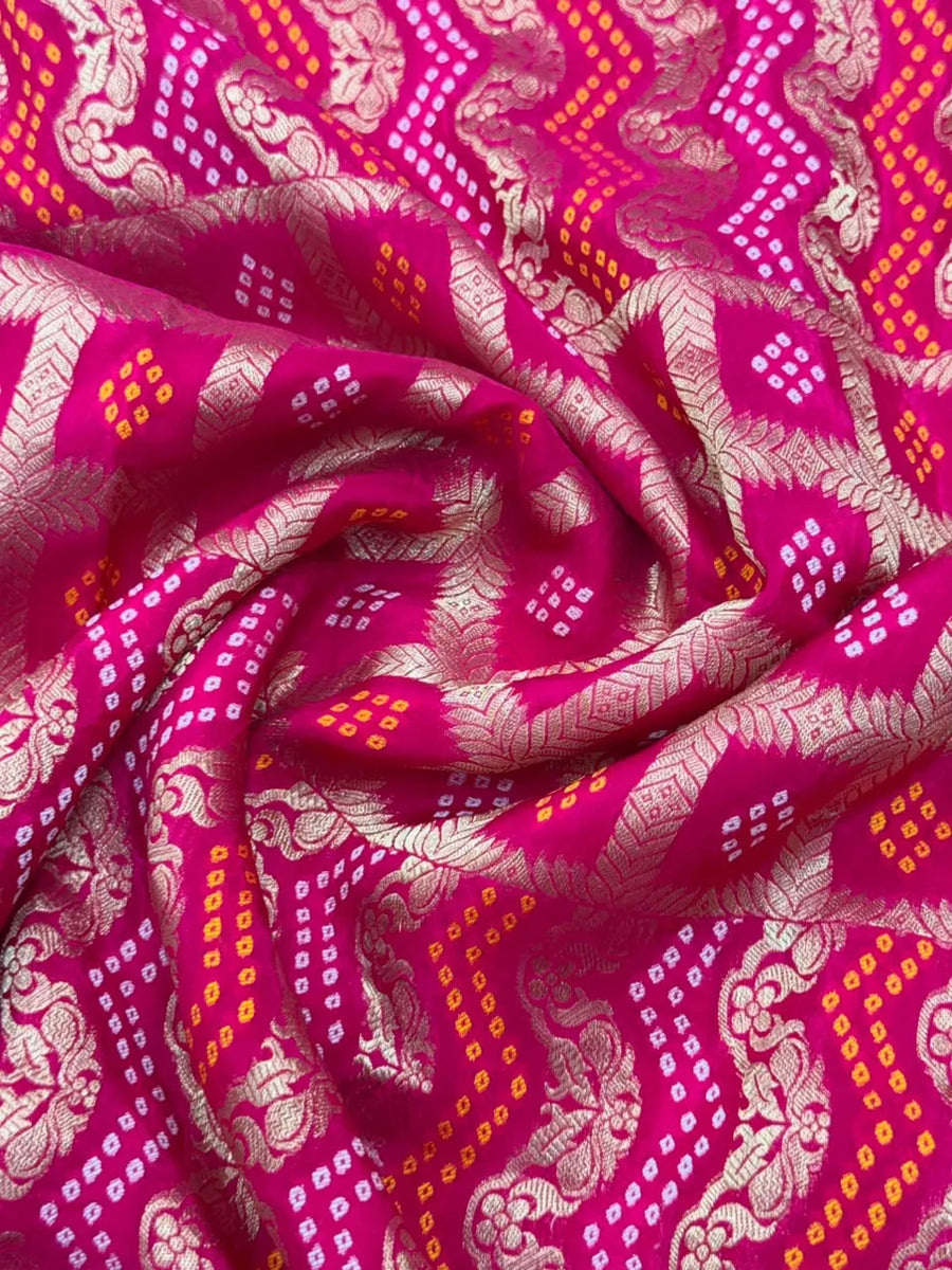 Pure Viscose Bandhani Banarasi Silk Saree