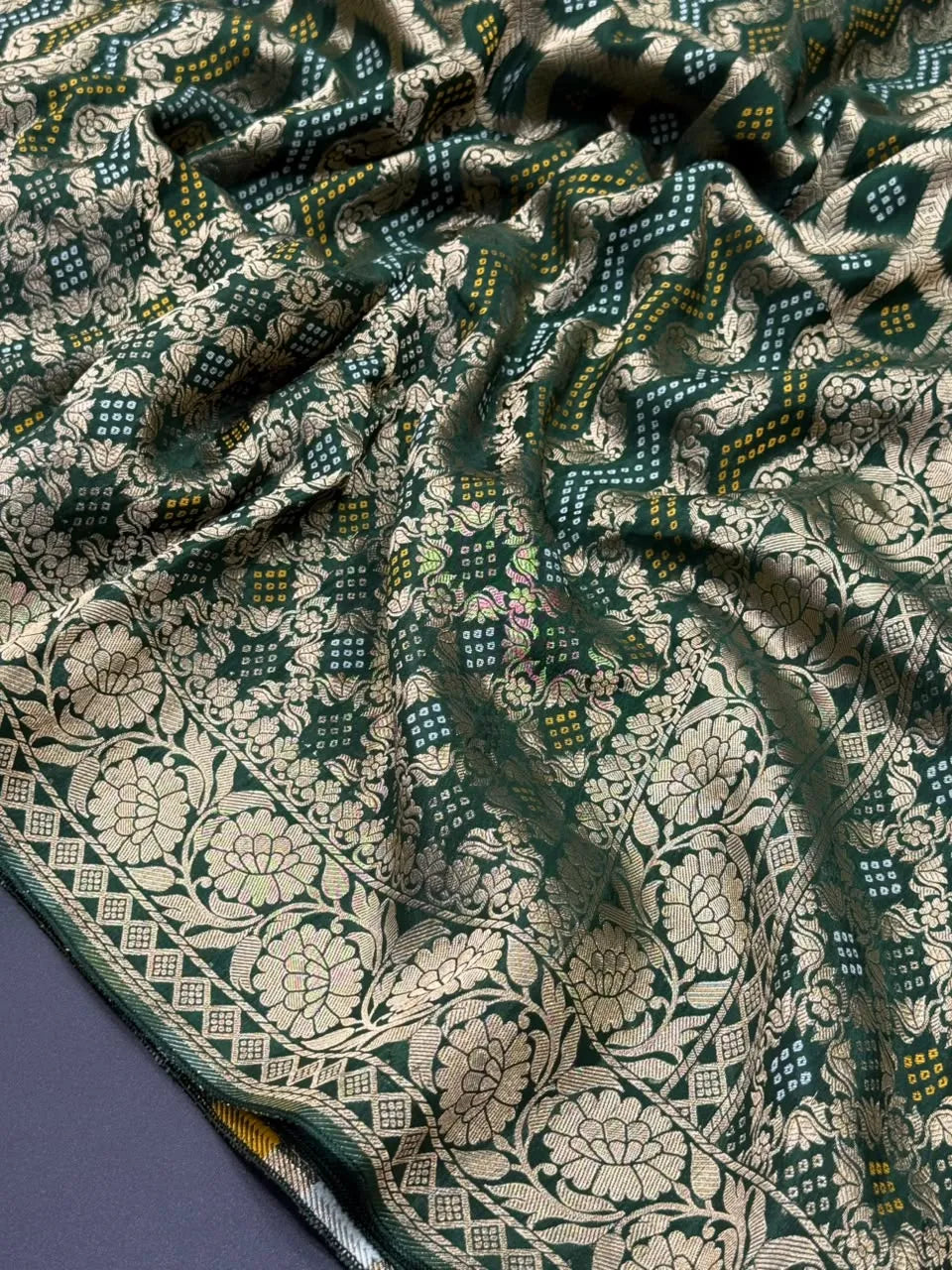 Pure Viscose Bandhani Banarasi Silk Saree