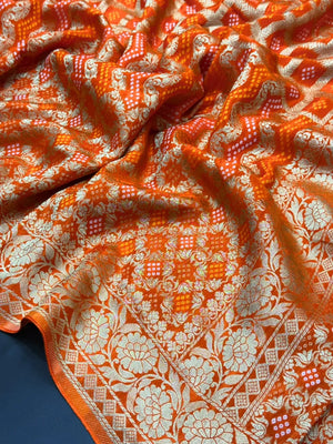 Pure Viscose Bandhani Banarasi Silk Saree