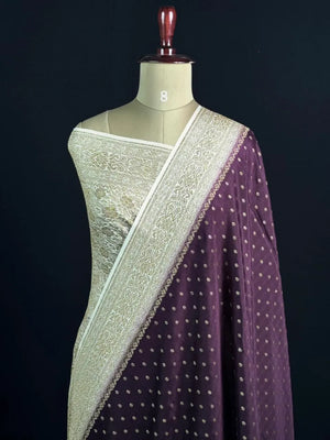 Pure Banarasi Crepe Saree