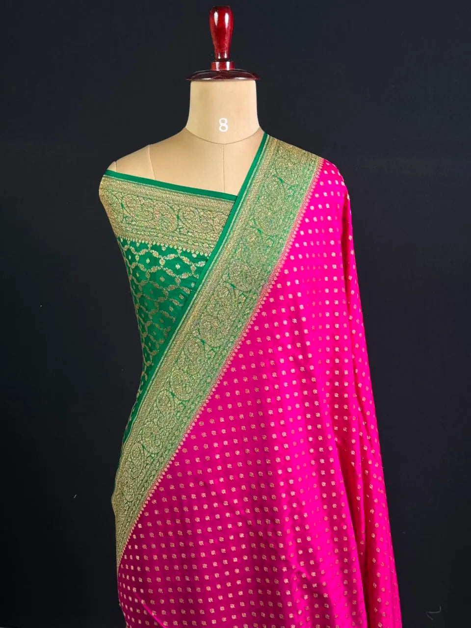 Pure Banarasi Crepe Saree- Mango Broder