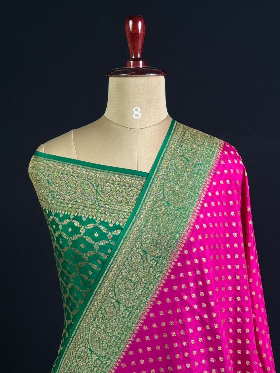 Pure Banarasi Crepe Saree- Mango Broder
