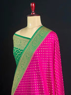 Pure Banarasi Crepe Saree- Mango Broder