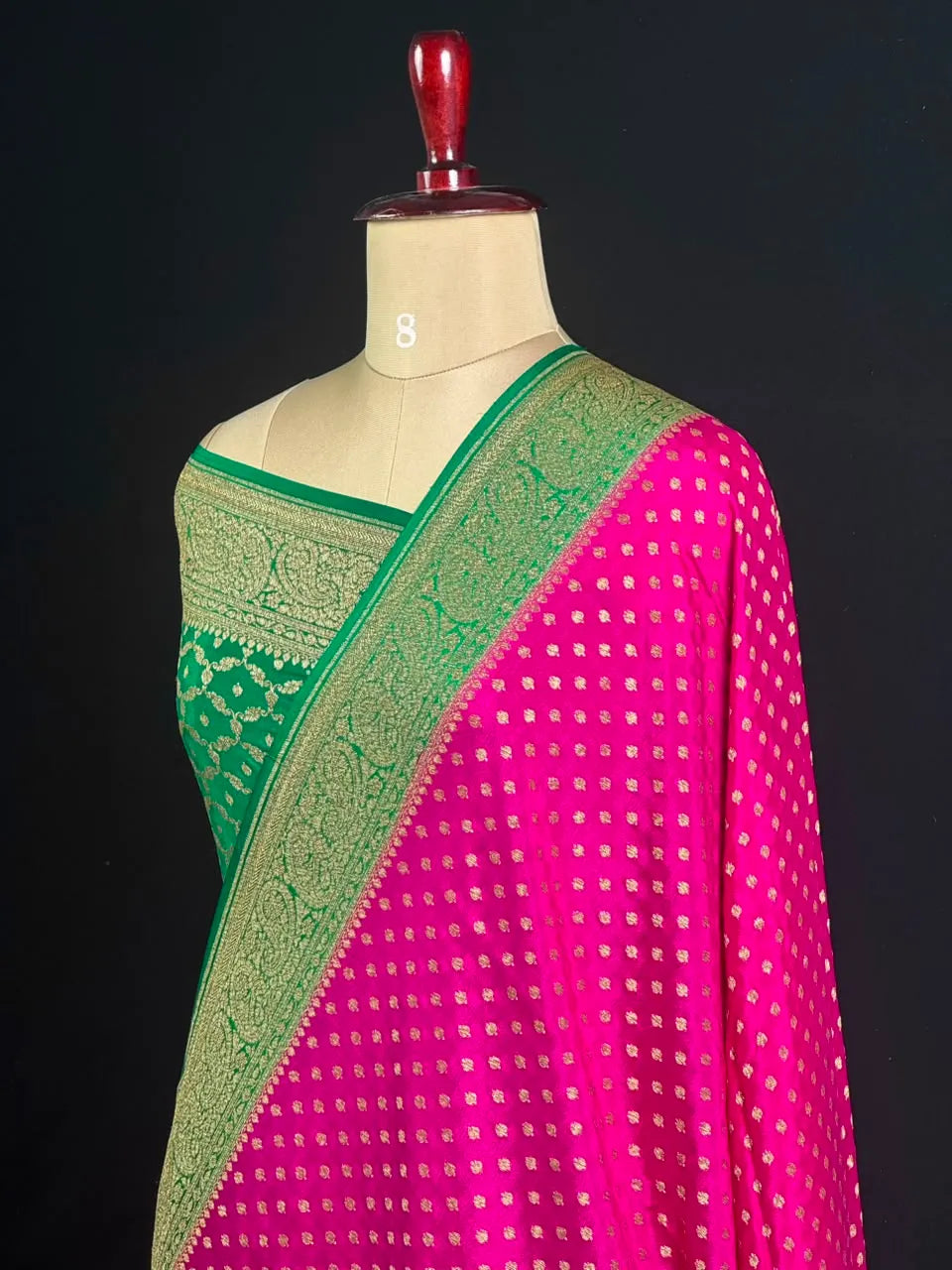 Pure Banarasi Crepe Saree- Mango Broder