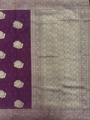 Sleek Chiffon Semi Banarasi Saree For Ethinic Wear-(3D insta shine)