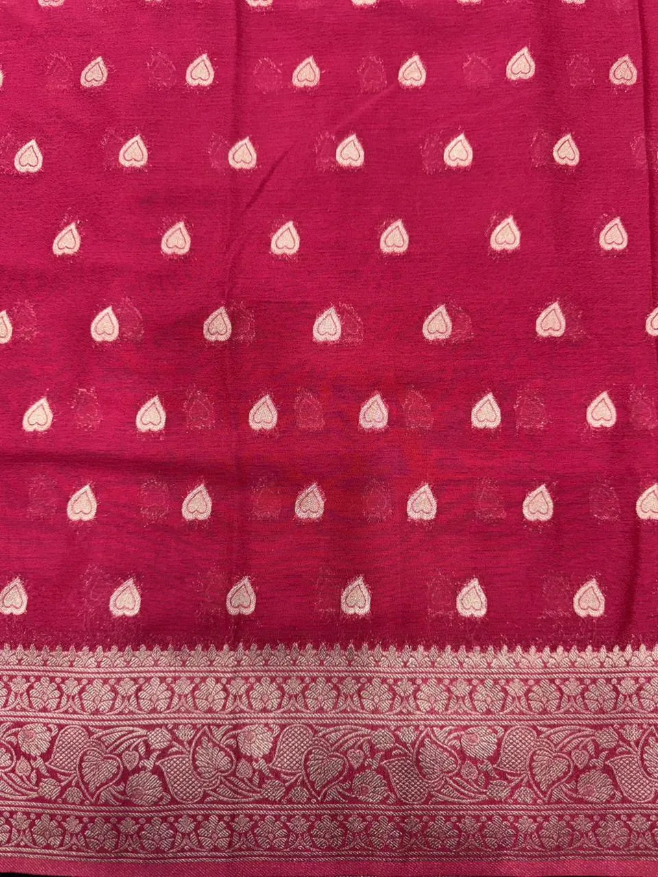 Sleek Chiffon Semi Banarasi Saree For Ethinic Wear-(3D insta shine)