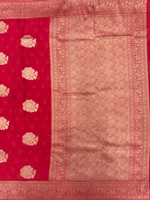 Sleek Chiffon Semi Banarasi Saree For Ethinic Wear-(3D insta shine)