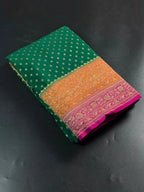 Designer 3D Pattern Pure Banarasi Crepe Silk Saree