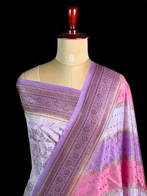 Aada Brush Korean Banarasi Saree with Ornate Zari Weave