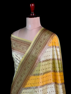 Aada Brush Korean Banarasi Saree with Ornate Zari Weave