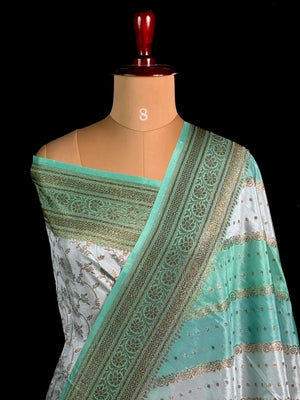 Aada Brush Korean Banarasi Saree with Ornate Zari Weave