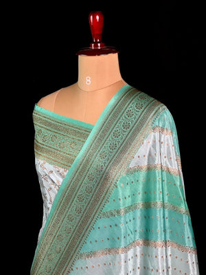 Aada Brush Korean Banarasi Saree with Ornate Zari Weave