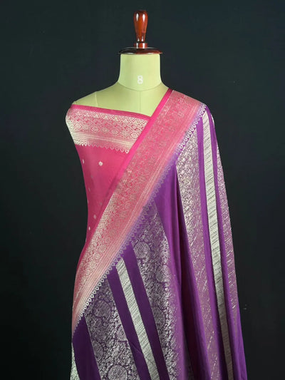  Georgette Saree with Rich Zari Weaving