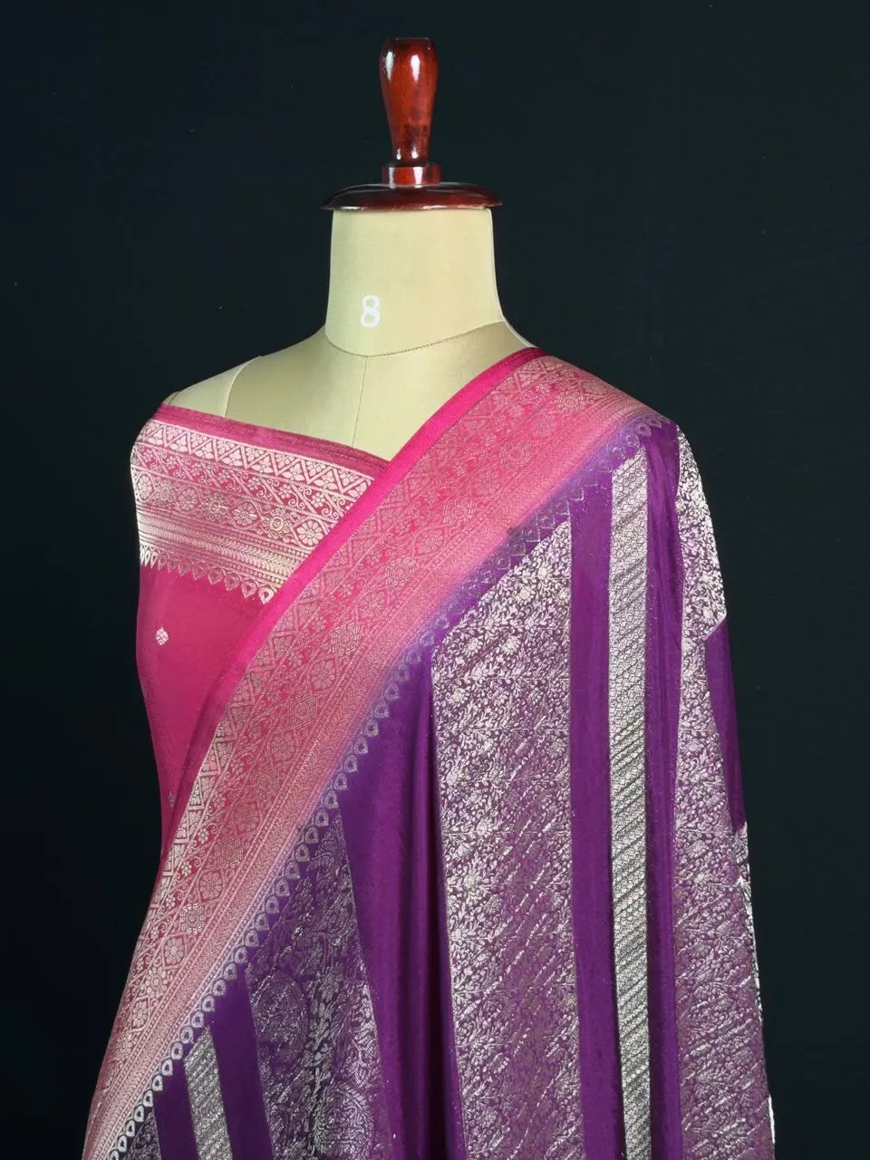  Georgette Saree with Rich Zari Weaving
