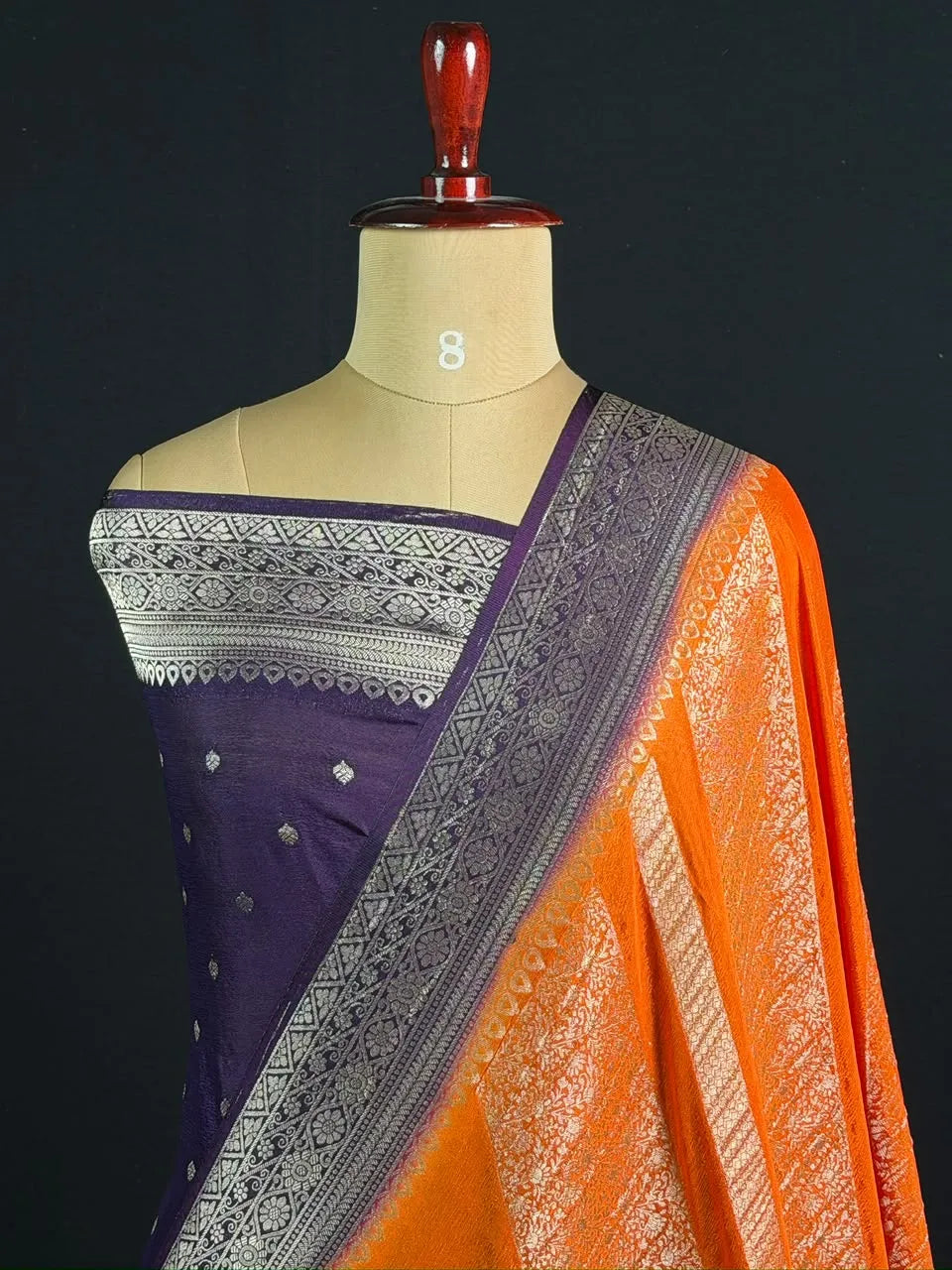  Georgette Saree with Rich Zari Weaving