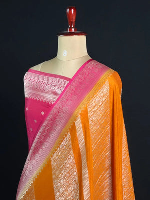 Georgette Saree with Rich Zari Weaving 