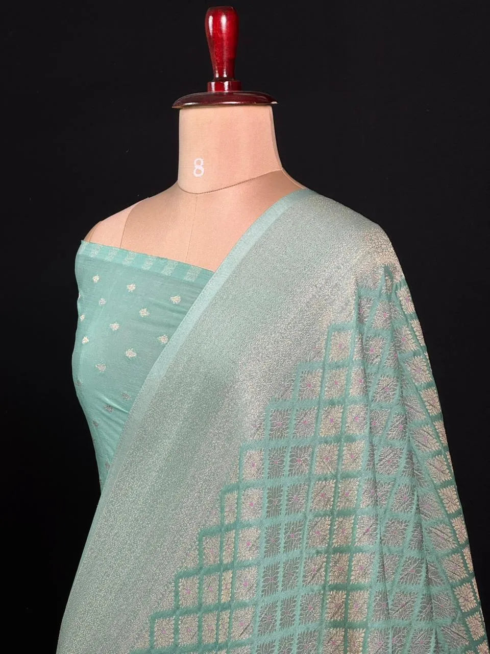 Shahi Elegance Semi Banarasi Georgette Drape