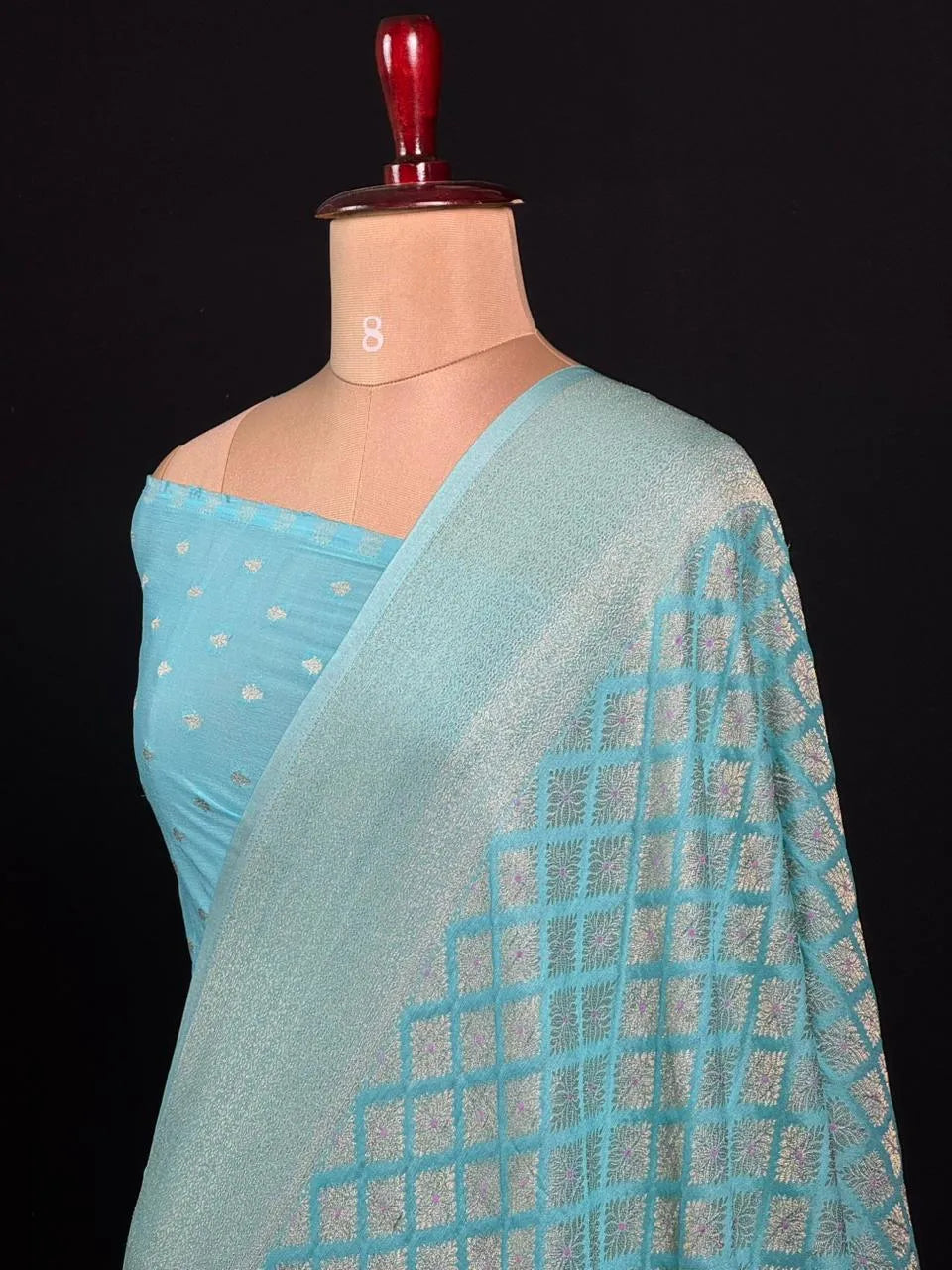 Shahi Elegance Semi Banarasi Georgette Drape