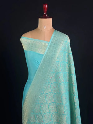 Semi Georgette Silk Saree with Banarasi Zari Weaving