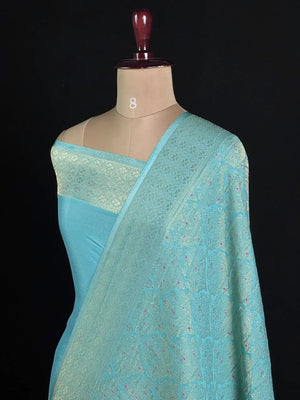 Semi Georgette Silk Saree with Banarasi Zari Weaving