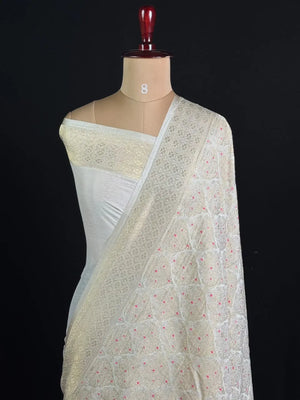 Semi Georgette Silk Saree with Banarasi Zari Weaving