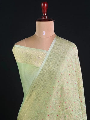 Semi Georgette Silk Saree with Banarasi Zari Weaving 