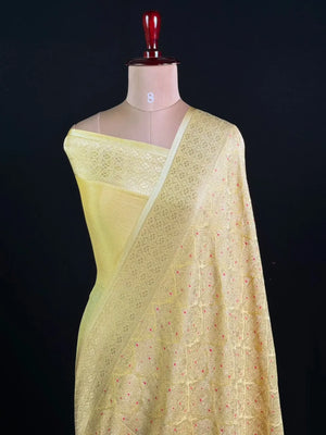 Semi Georgette Silk Saree with Banarasi Zari Weaving 