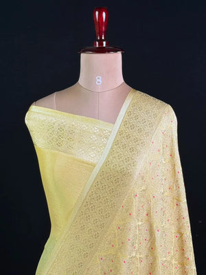 Semi Georgette Silk Saree with Banarasi Zari Weaving 
