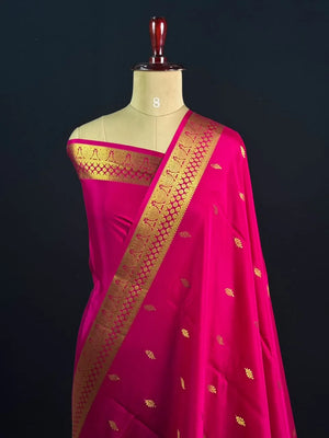 Pure Mysore Silk Saree with Traditional Zari Border