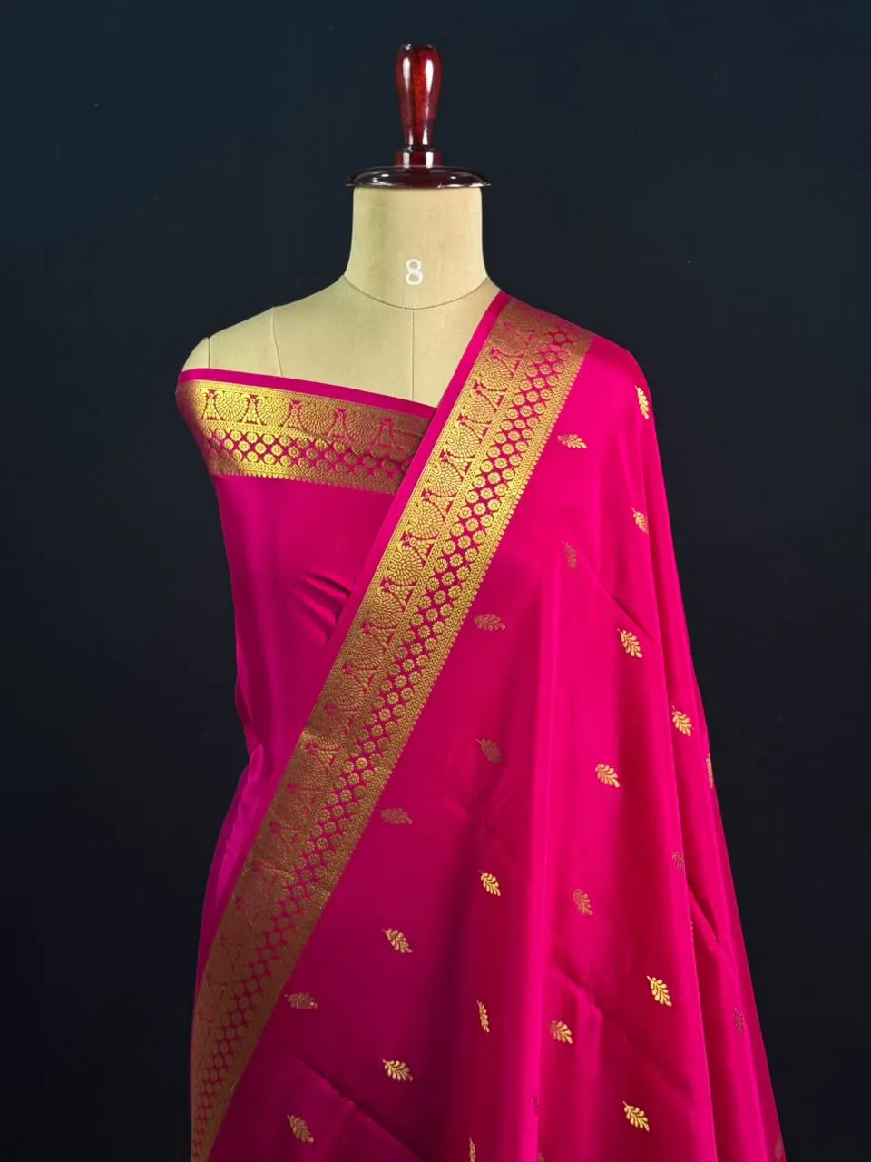 Pure Mysore Silk Saree with Traditional Zari Border