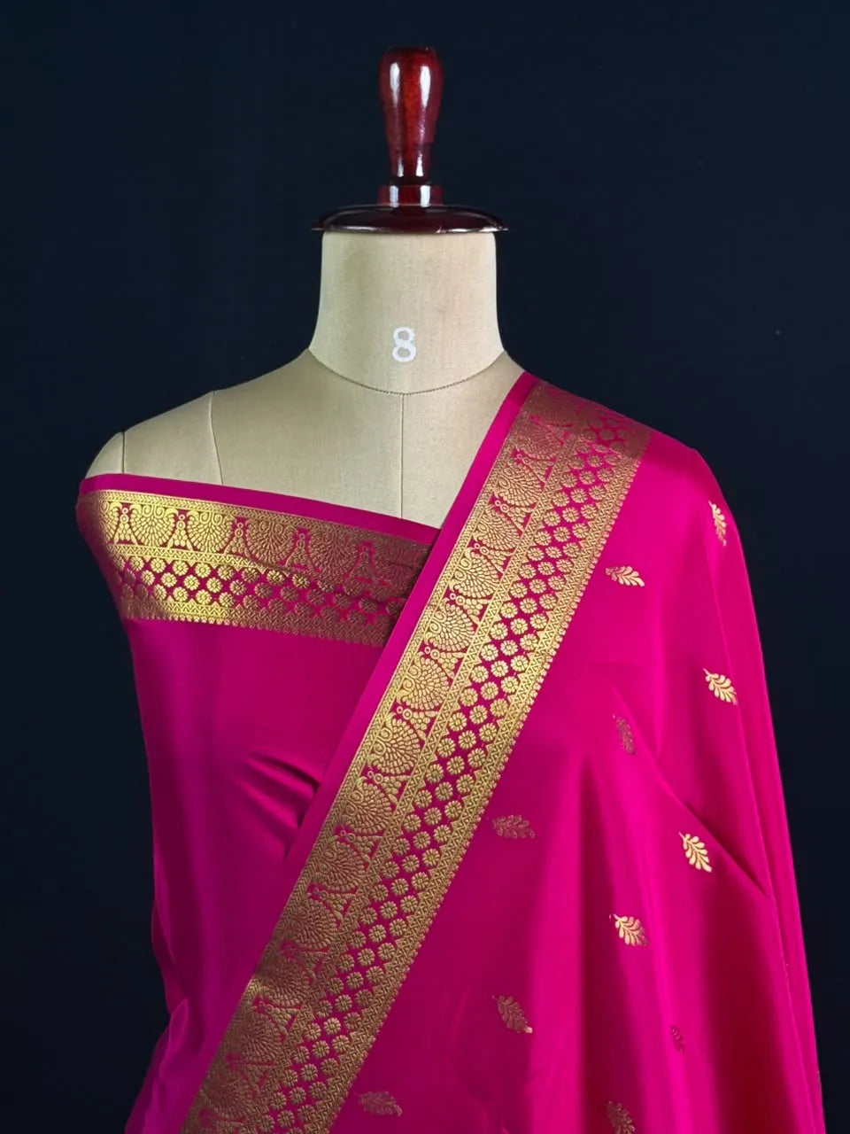 Pure Mysore Silk Saree with Traditional Zari Border