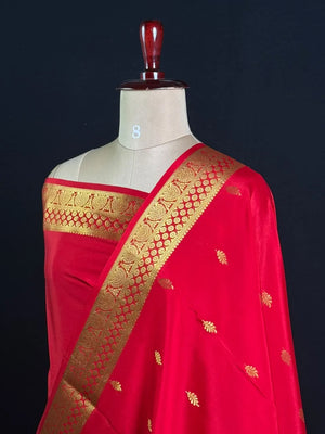 Pure Mysore Silk Saree with Traditional Zari Border