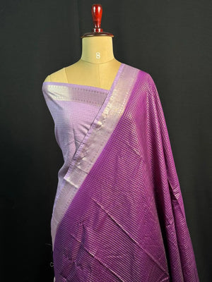 Classic Musk Chex Soft Silk Saree-(ASSAM CHECKS)