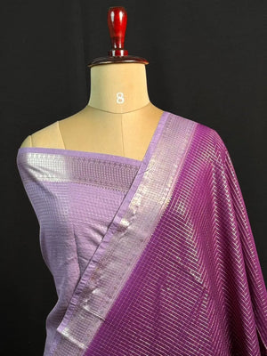 Classic Musk Chex Soft Silk Saree-(ASSAM CHECKS)